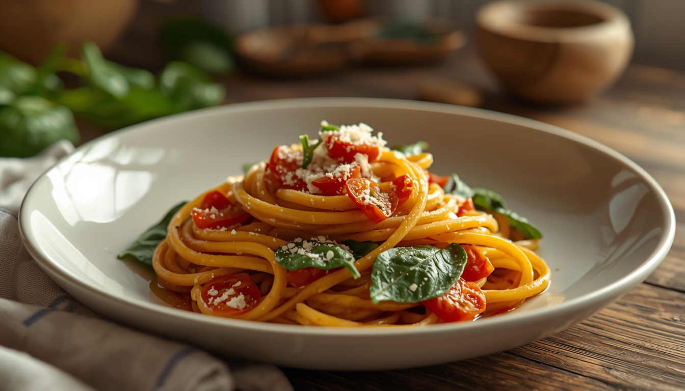 Spinach Tomato Pasta Recipe