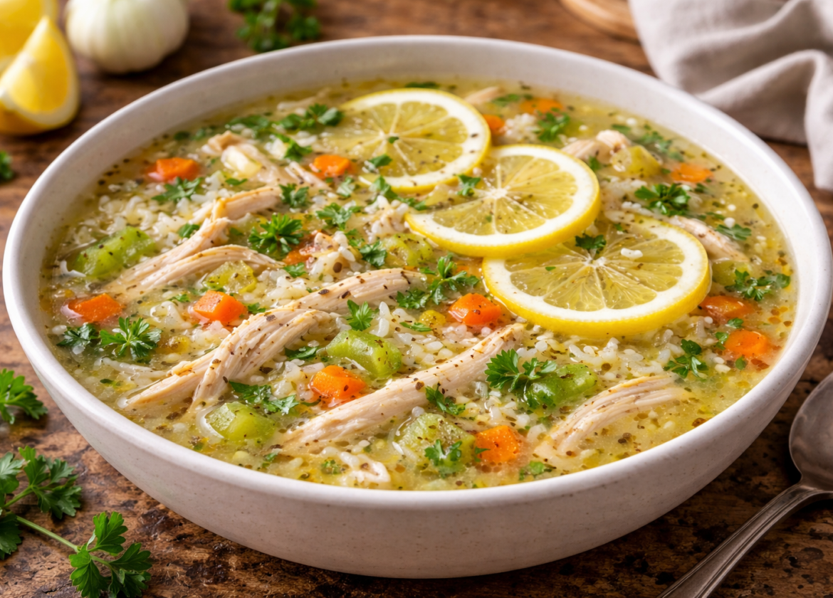 Chicken Lemon Rice Soup Recipe