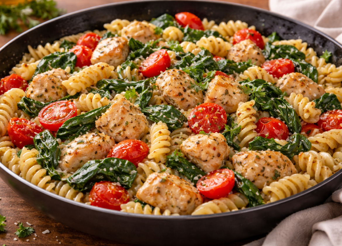 Chicken Spinach Tomato Pasta Recipe