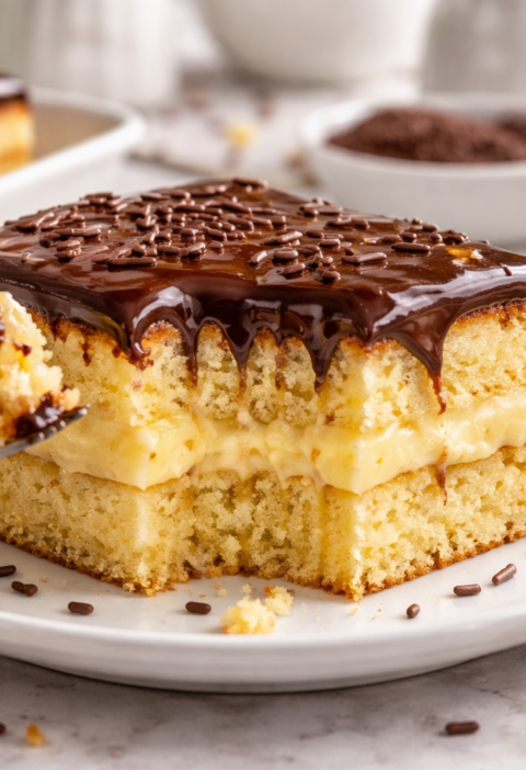 Boston Cream Poke Cake Recipe